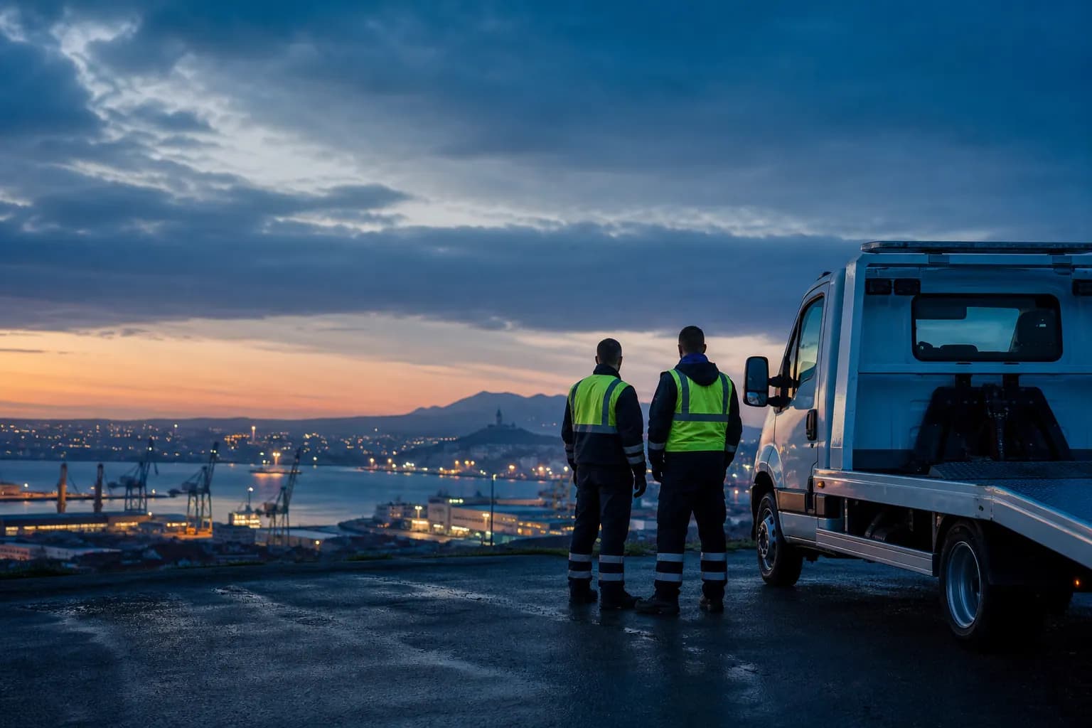Équipe MRS Dépannage Marseille : techniciens et dépanneuse prêts pour une intervention 24h/24